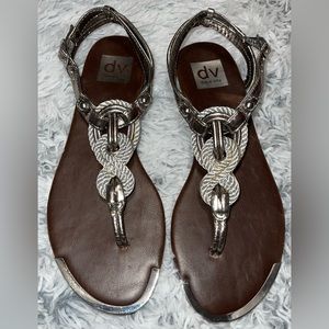 Dolce Vita Silver and Brown Sandals